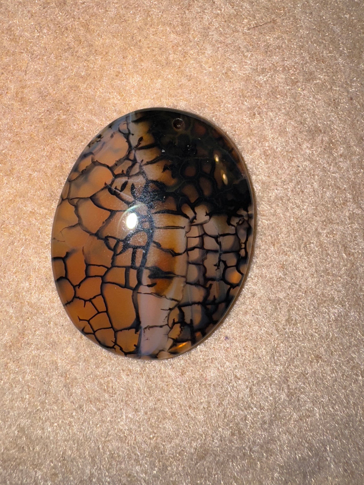 Oval Dragon Veins Agate Focal Pendant