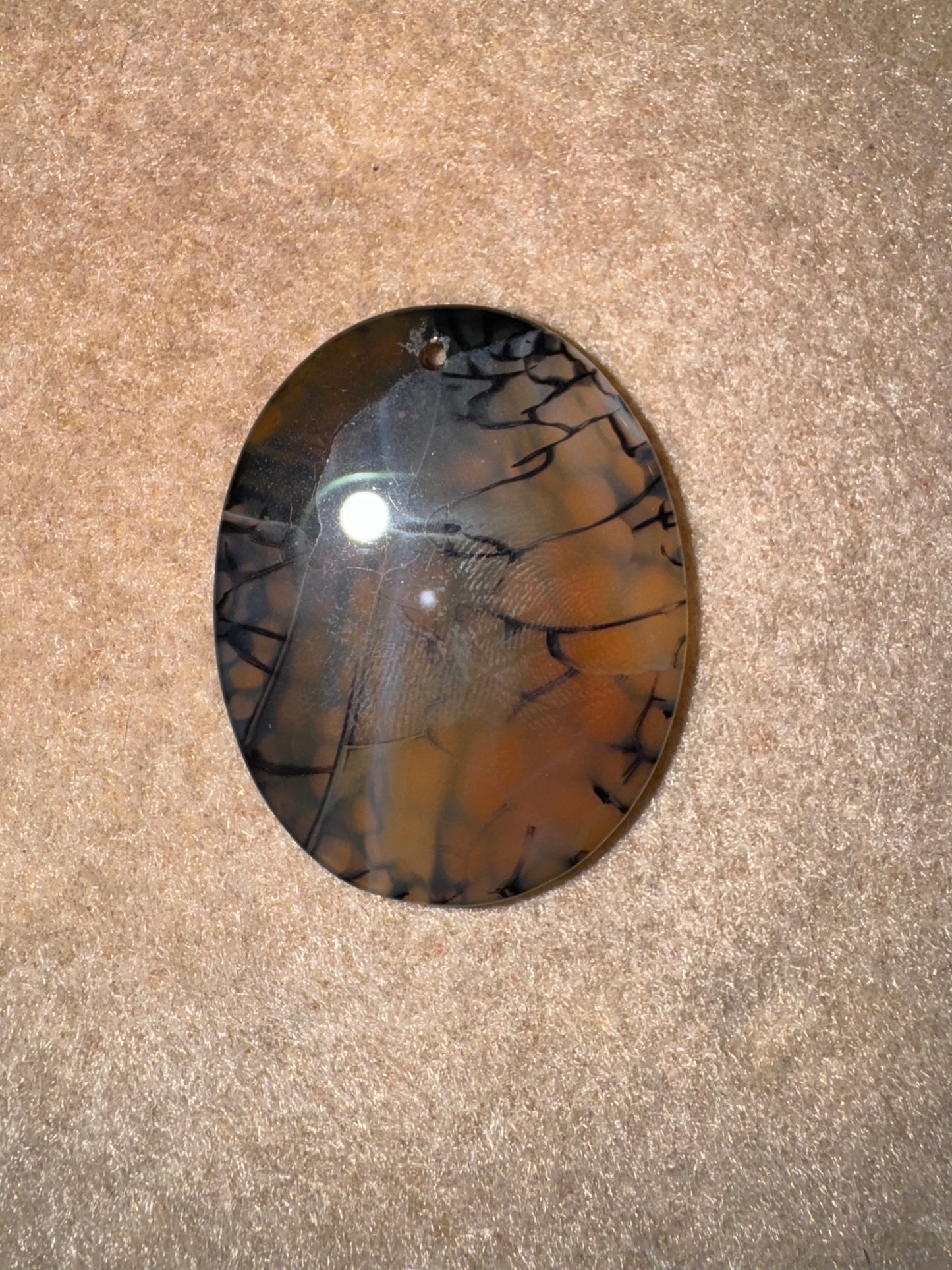 Oval Dragon Veins Agate Focal Pendant