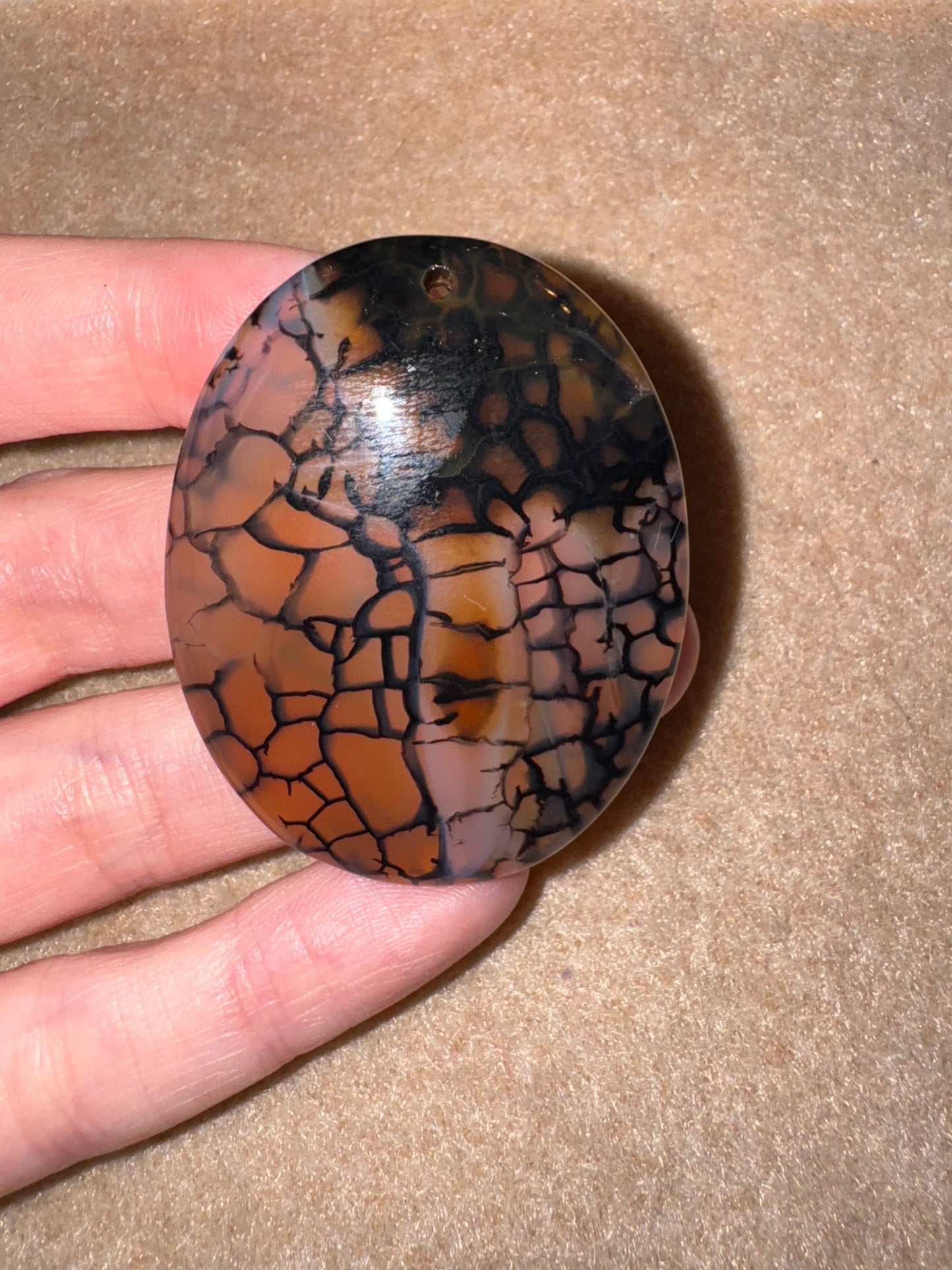 Oval Dragon Veins Agate Focal Pendant