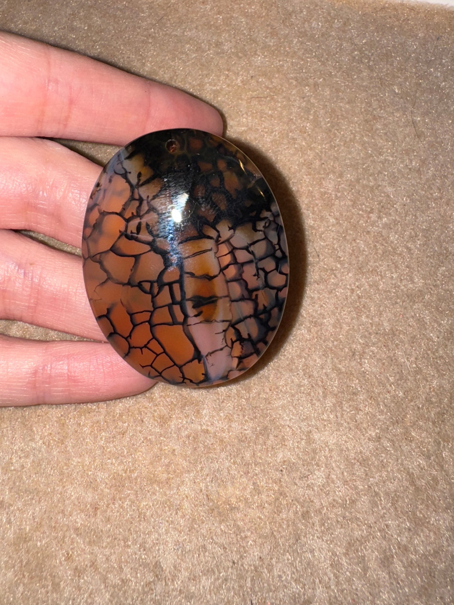 Oval Dragon Veins Agate Focal Pendant