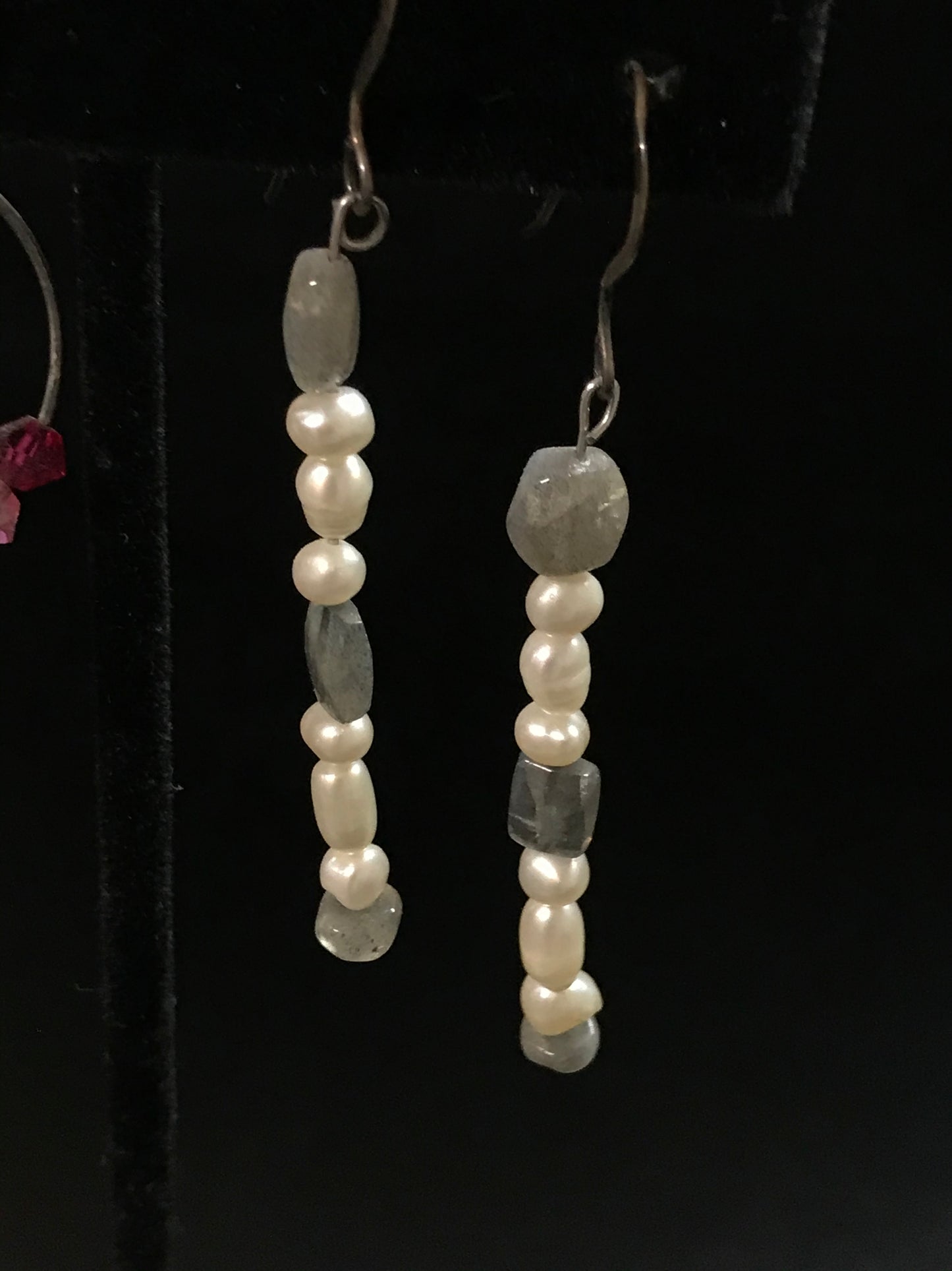 Labradorite And Pearl Earrings