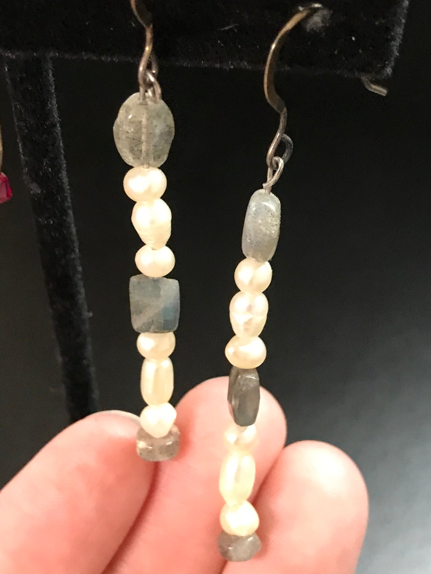 Labradorite And Pearl Earrings