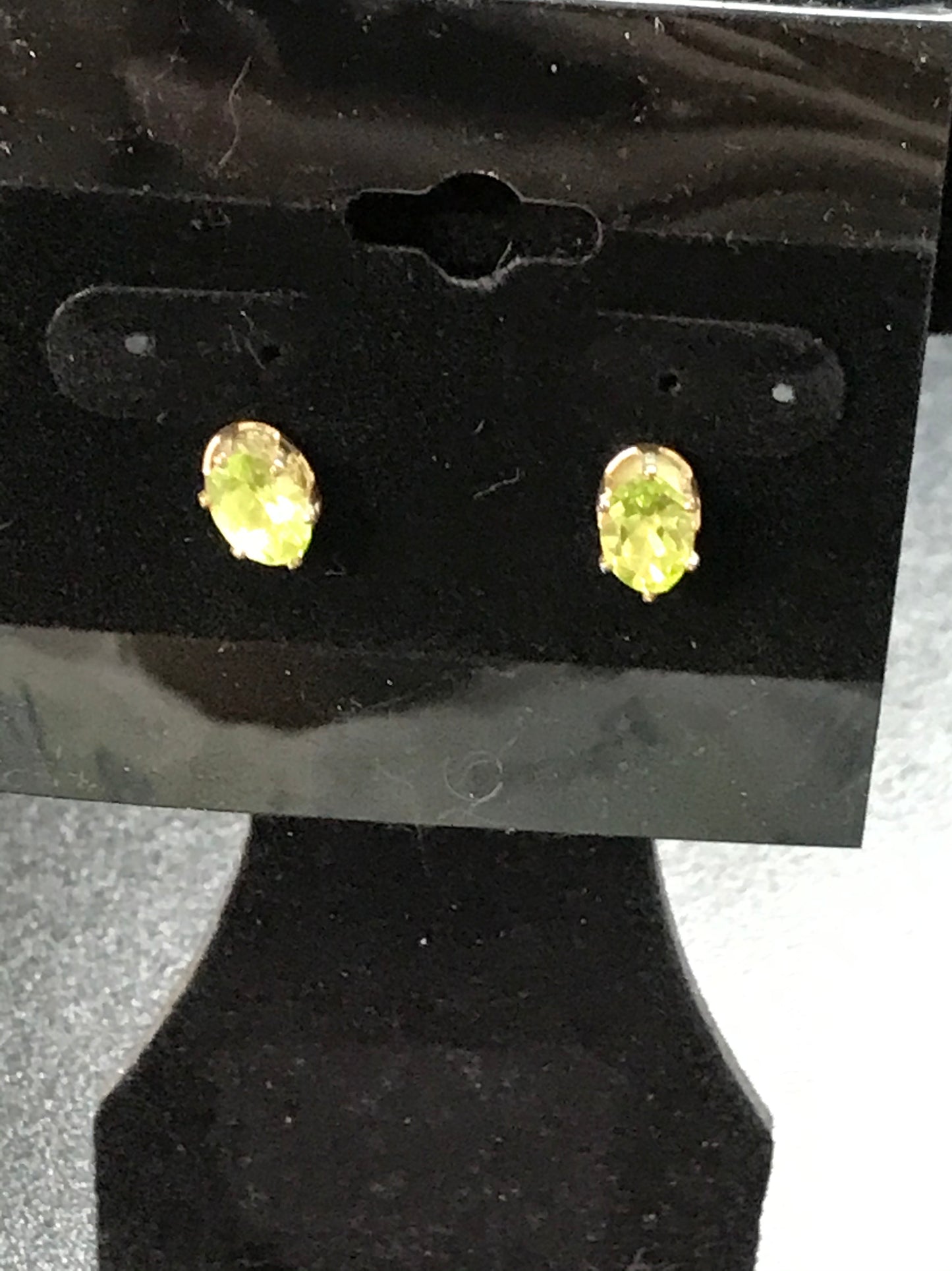 Sterling Silver Peridot Post Earrings