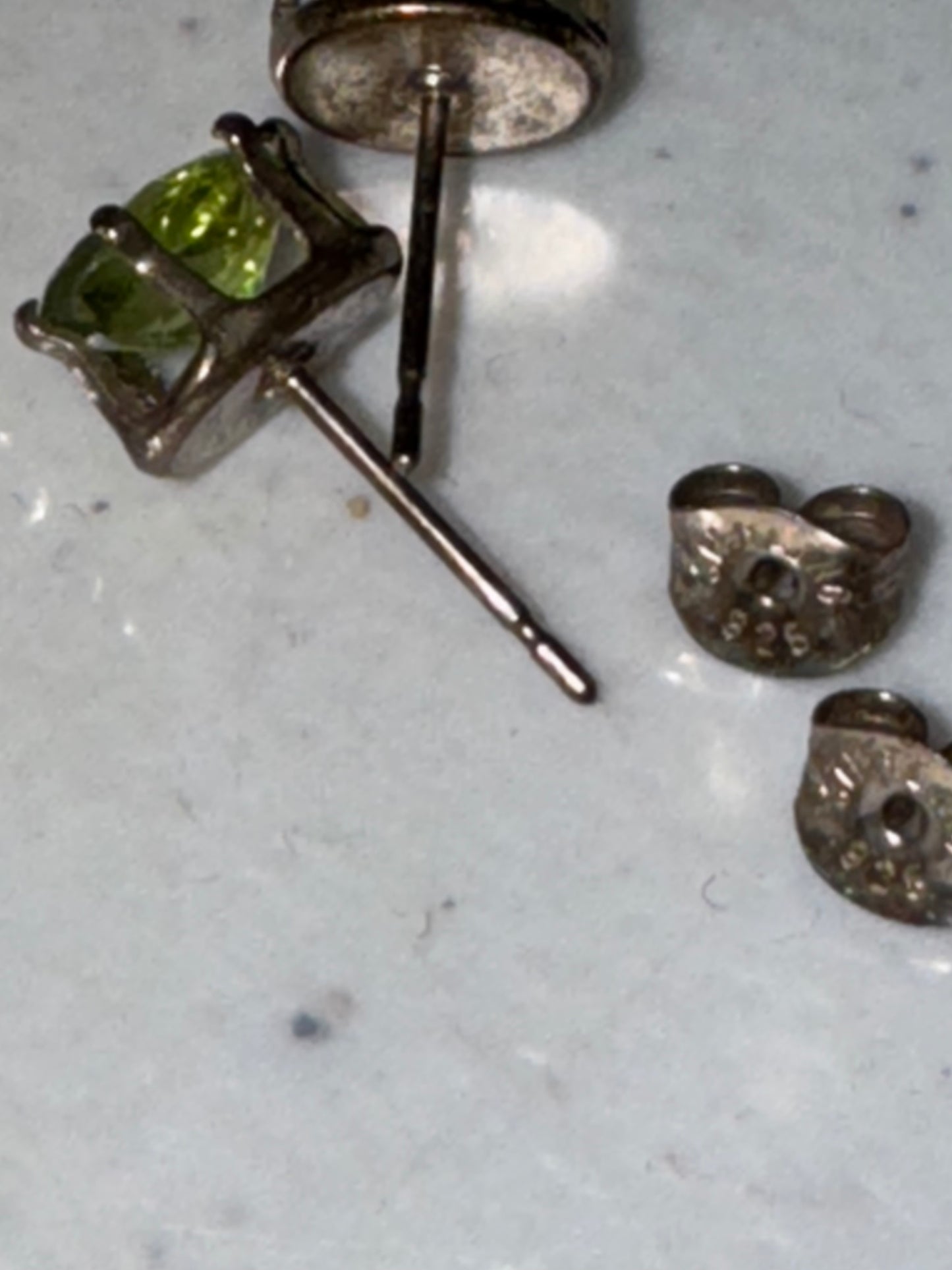 Sterling Silver Peridot Post Earrings