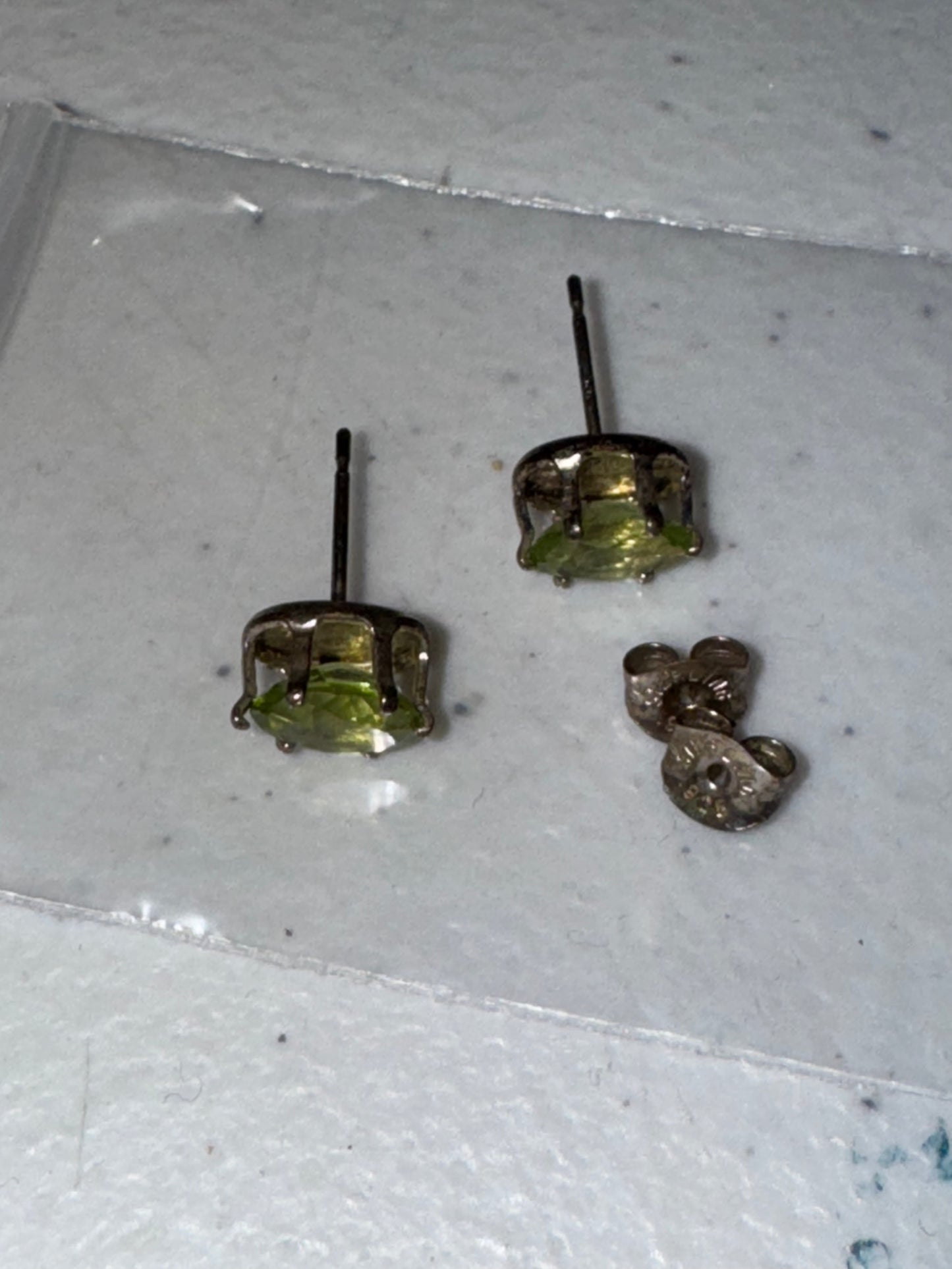 Sterling Silver Peridot Post Earrings