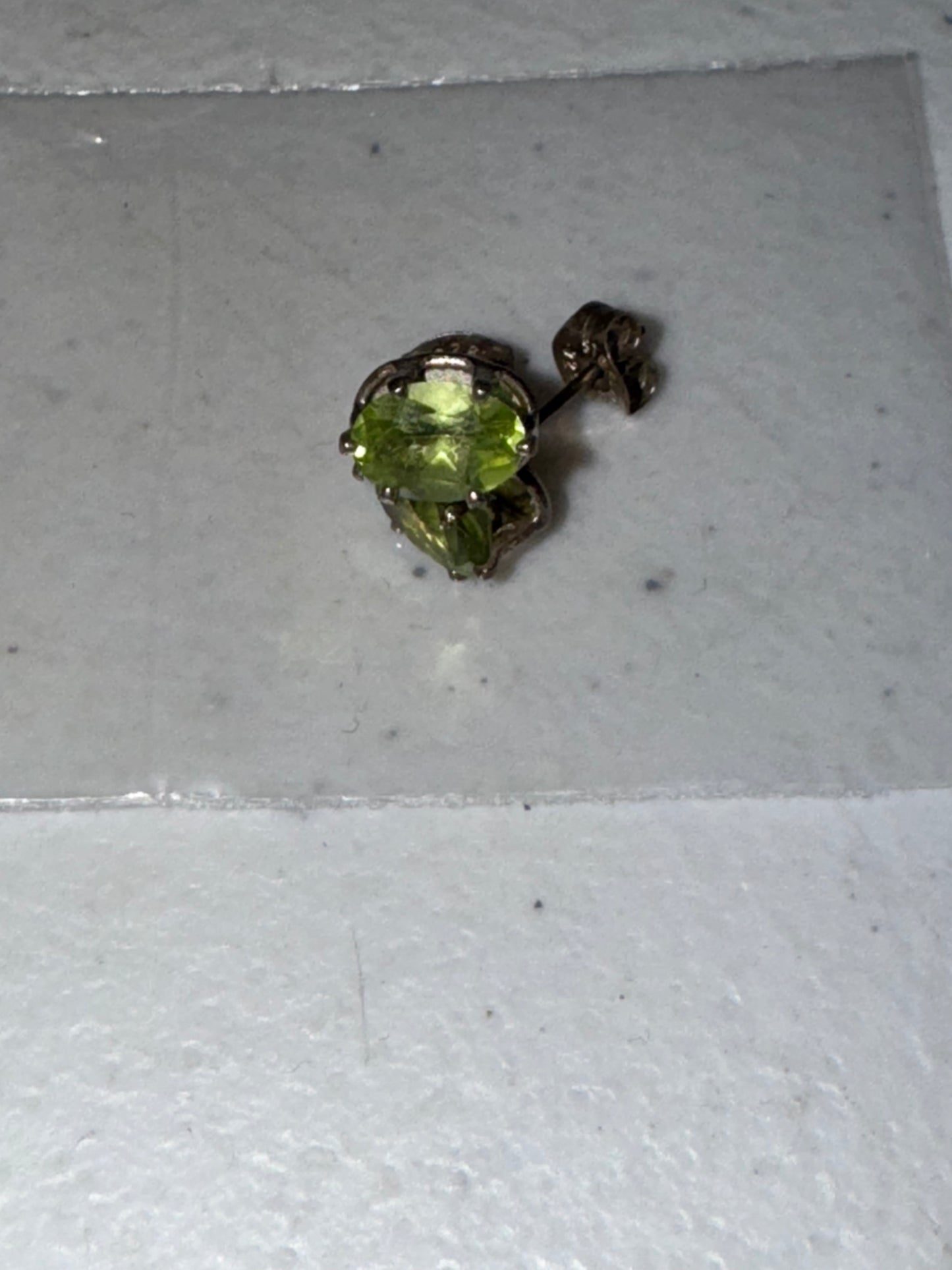 Sterling Silver Peridot Post Earrings