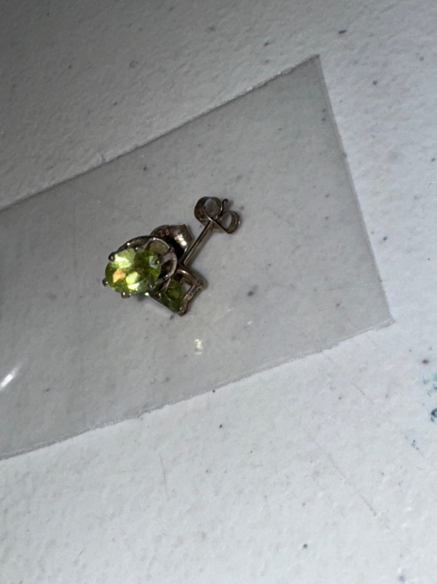 Sterling Silver Peridot Post Earrings