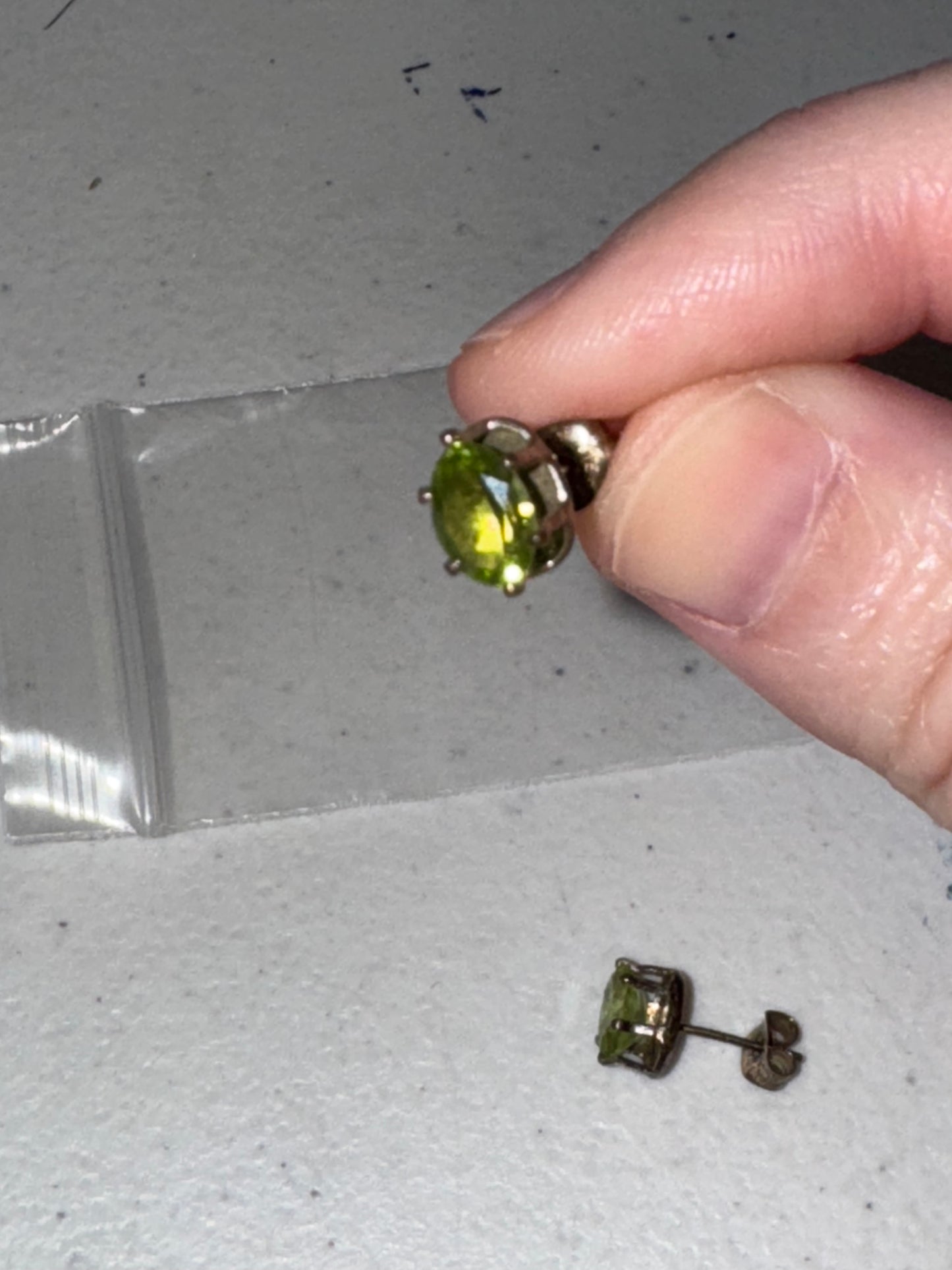 Sterling Silver Peridot Post Earrings