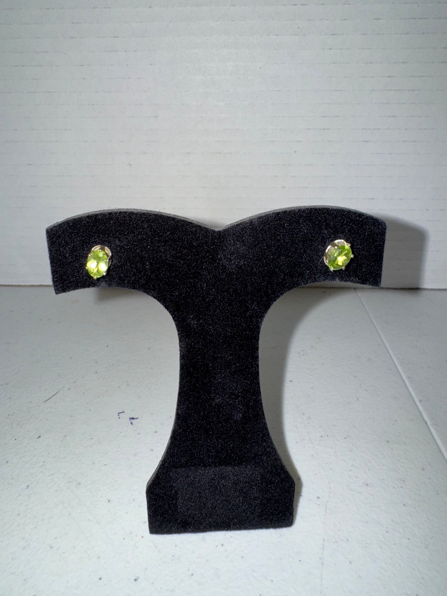 Sterling Silver Peridot Post Earrings