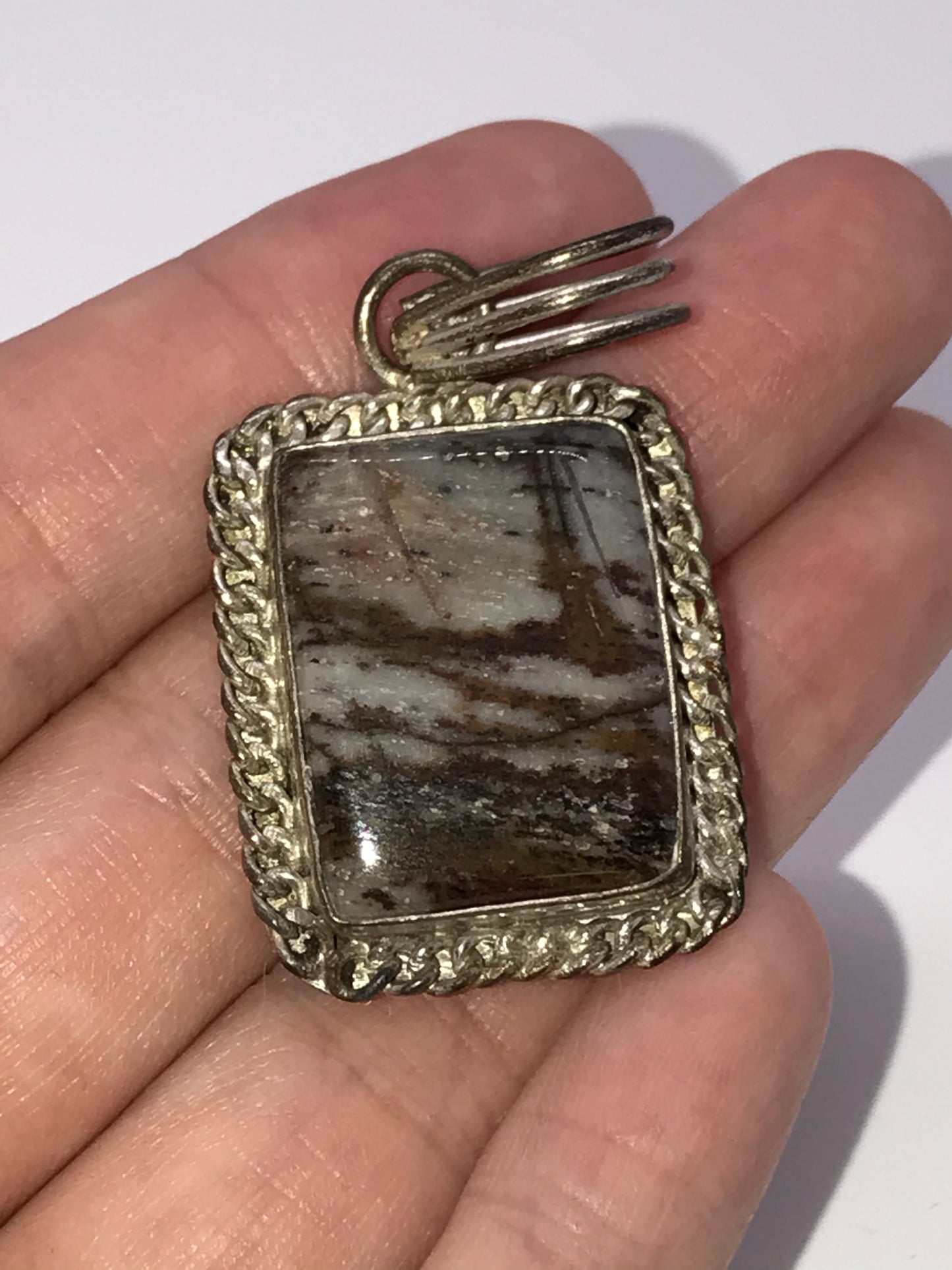 Silver Picasso Jasper Pendant