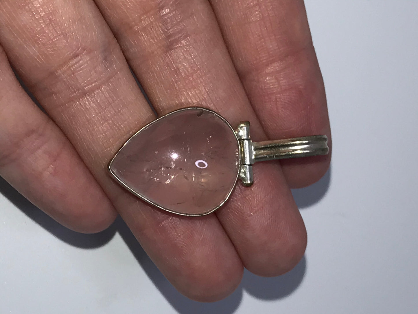 Pink Chalcedony Teardrop Pendant