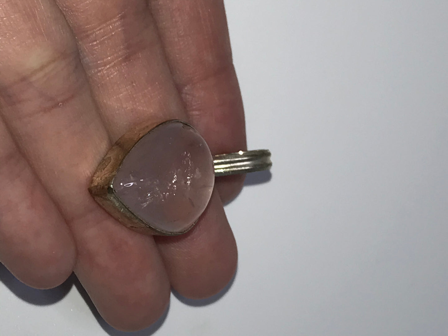 Pink Chalcedony Teardrop Pendant