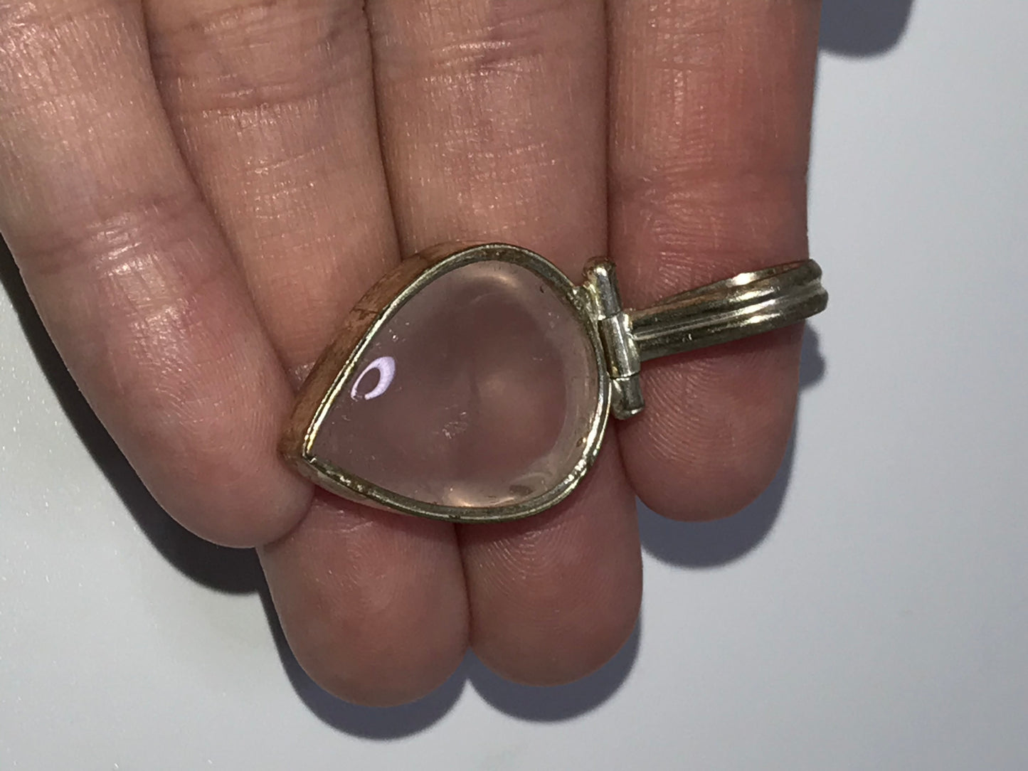 Pink Chalcedony Teardrop Pendant