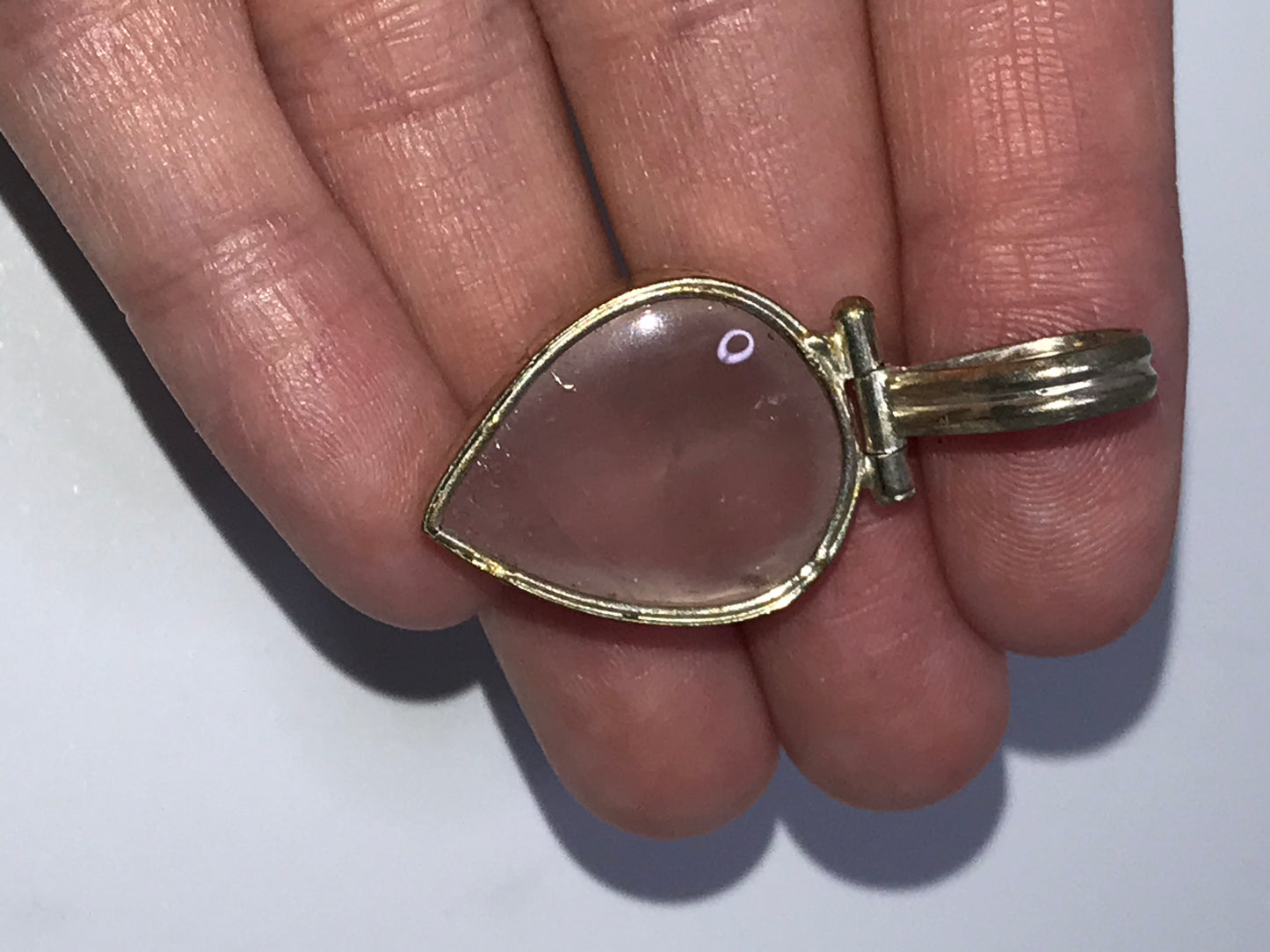 Pink Chalcedony Teardrop Pendant