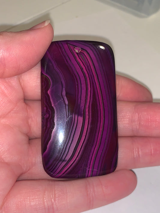 Purple Green Onyx Agate Focal Pendant