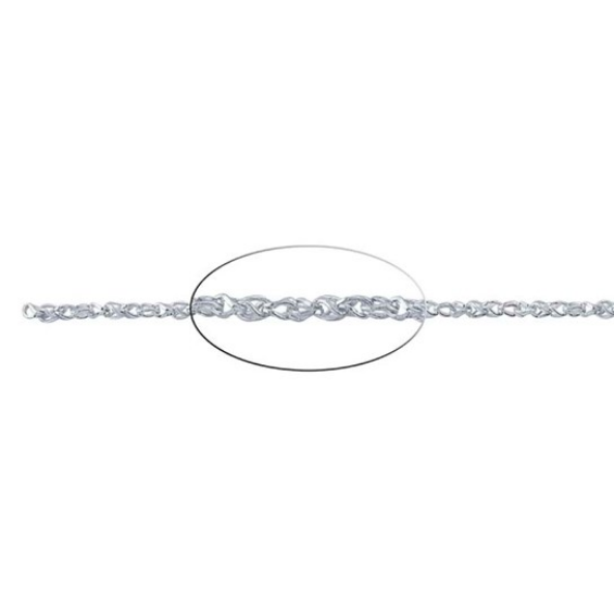 Sterling Silver 1.9mm Open Twist Foxtail Chain, By the Foot