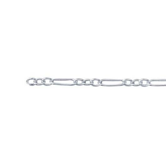 Sterling Silver 1.6mm Oval Long & Short Chain, By the Foot