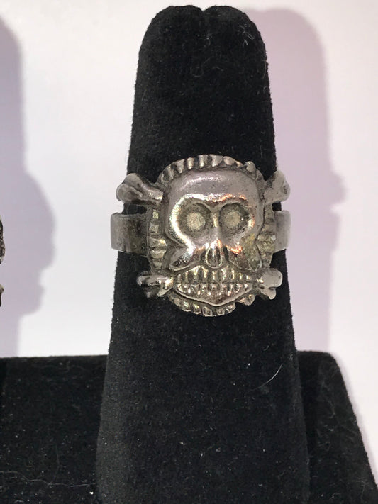 Pewter Mask Ring with Wings