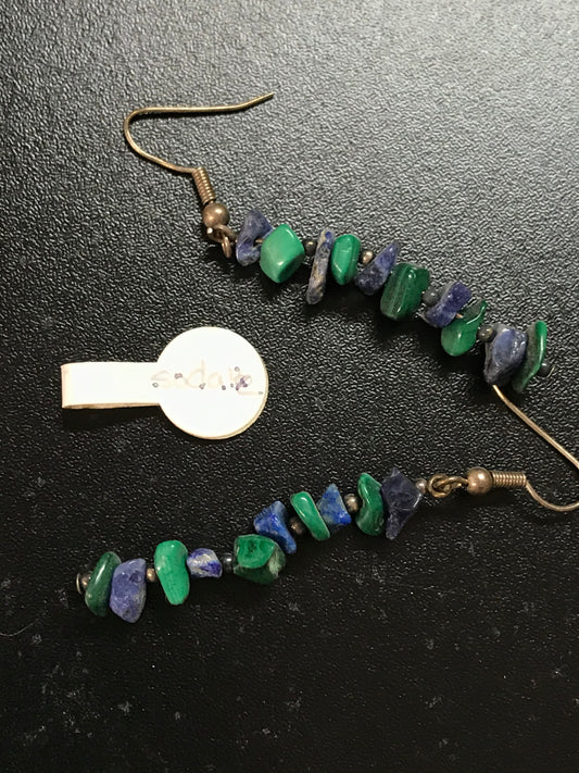 Sodalite And Malachite Earrings