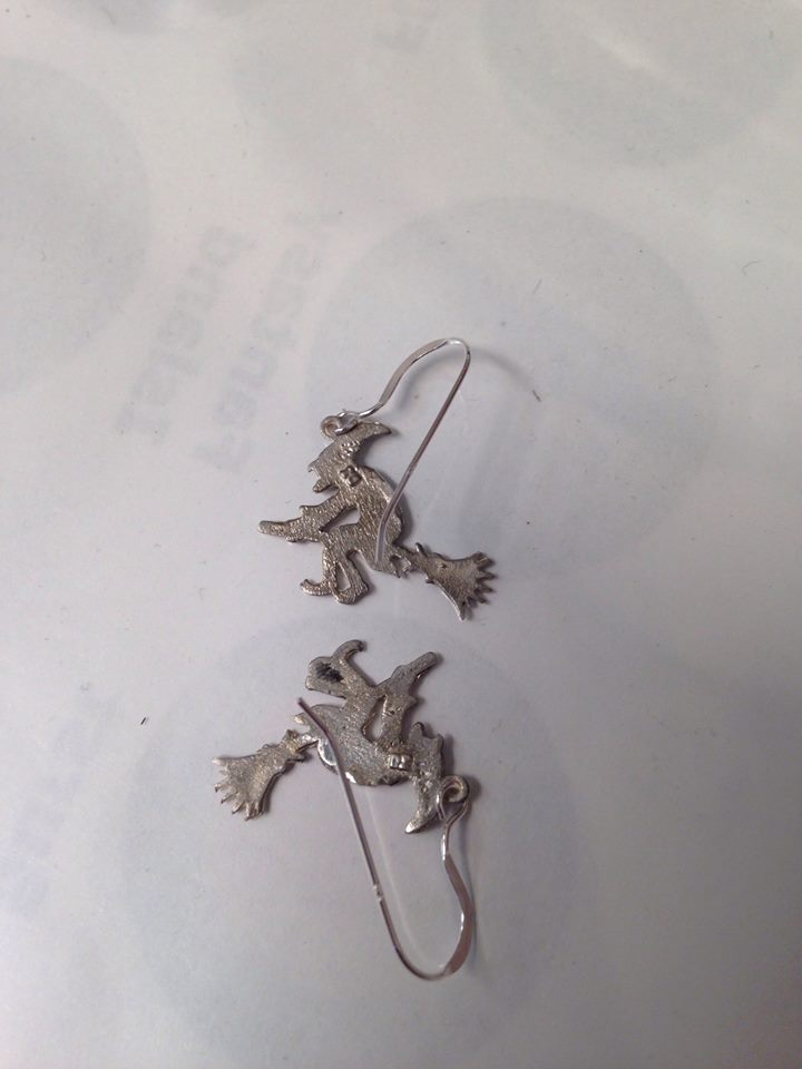 Sterling Silver Witch Earrings