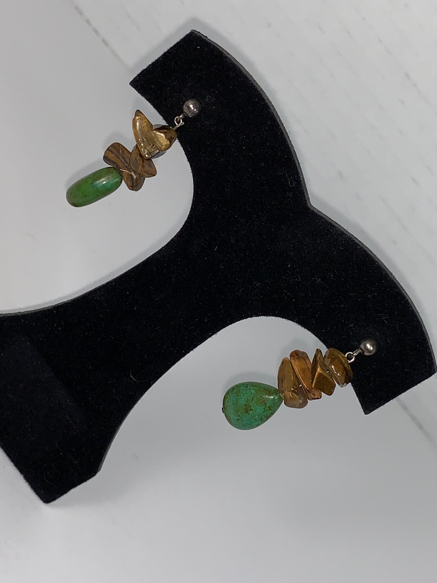 Tigerseye And Turquoise Post Earrings