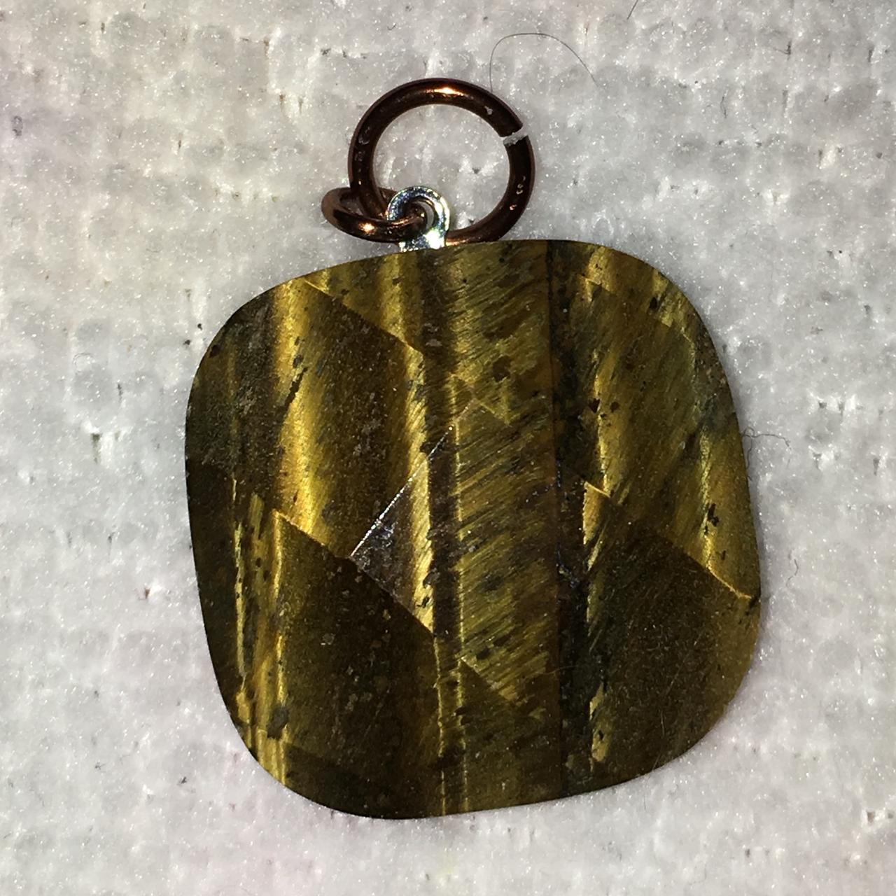 Square Faceted Tigerseye Pendant