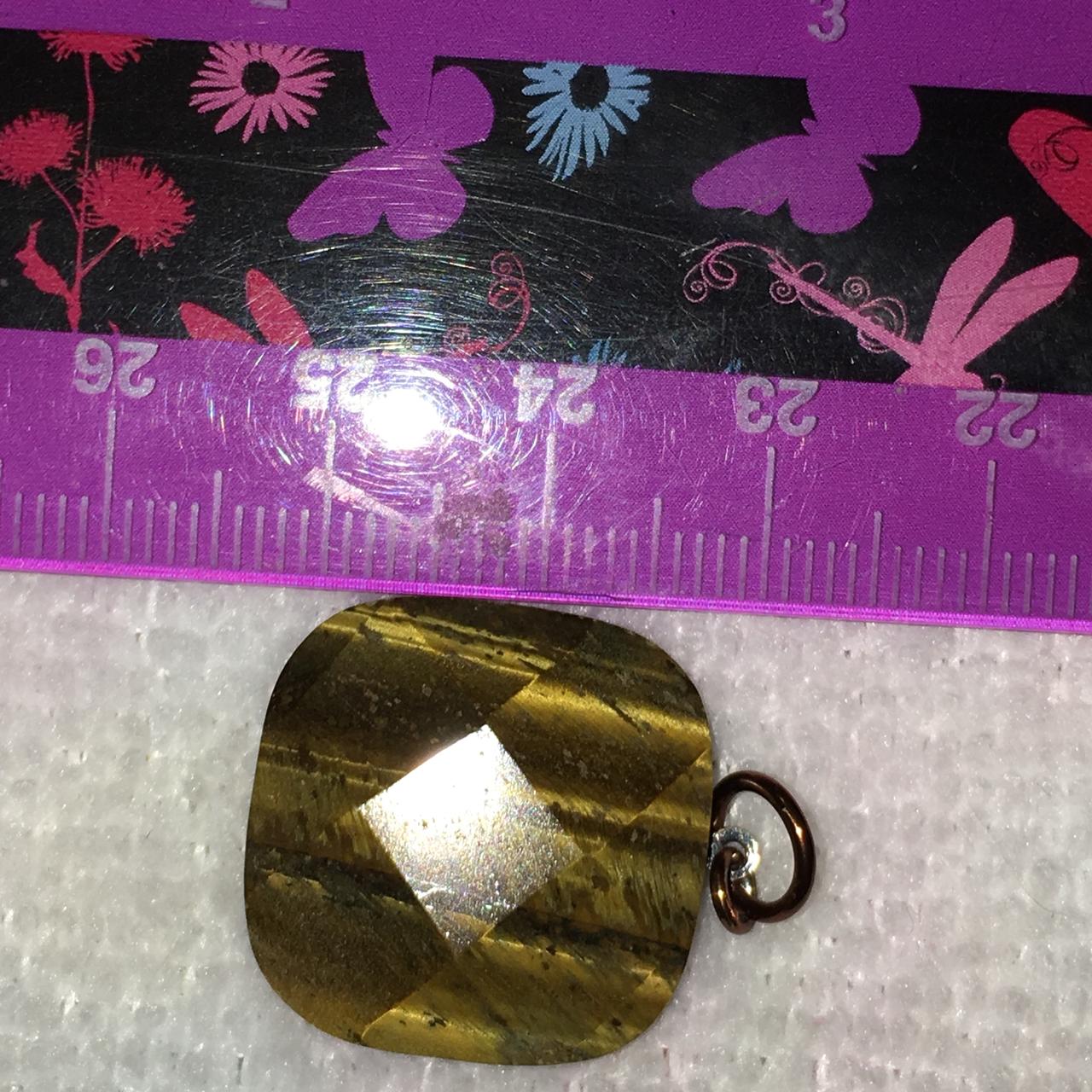 Square Faceted Tigerseye Pendant