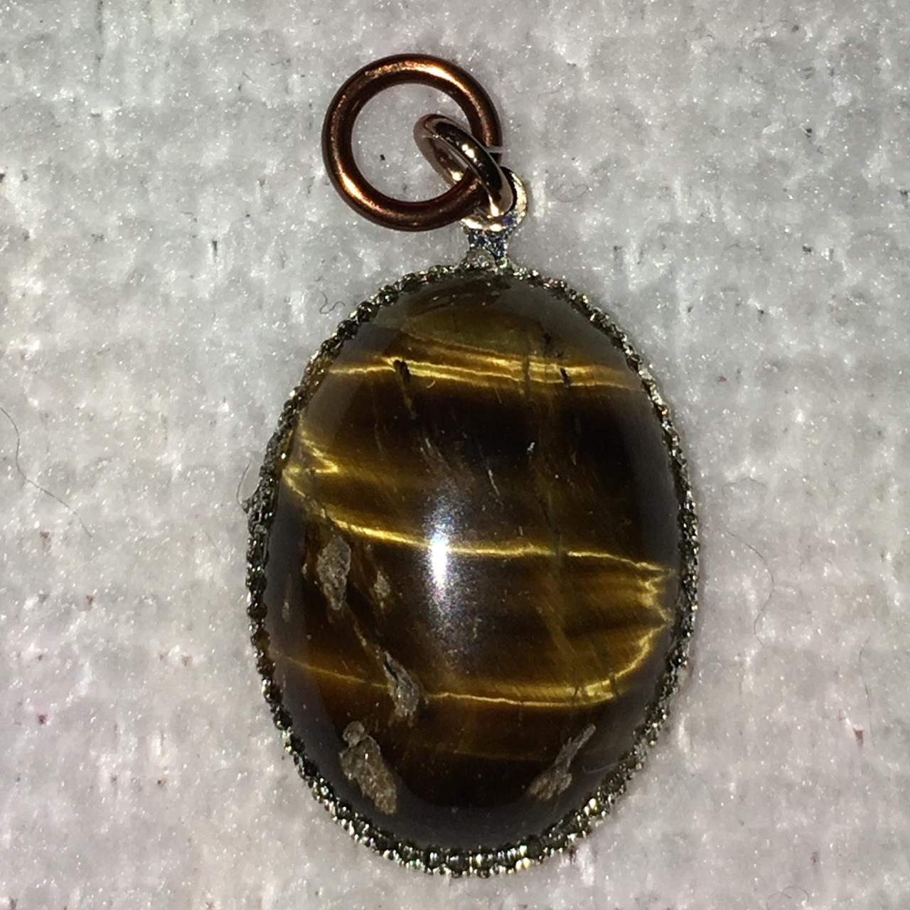 Tigerseye Oval Cabochon Pendant