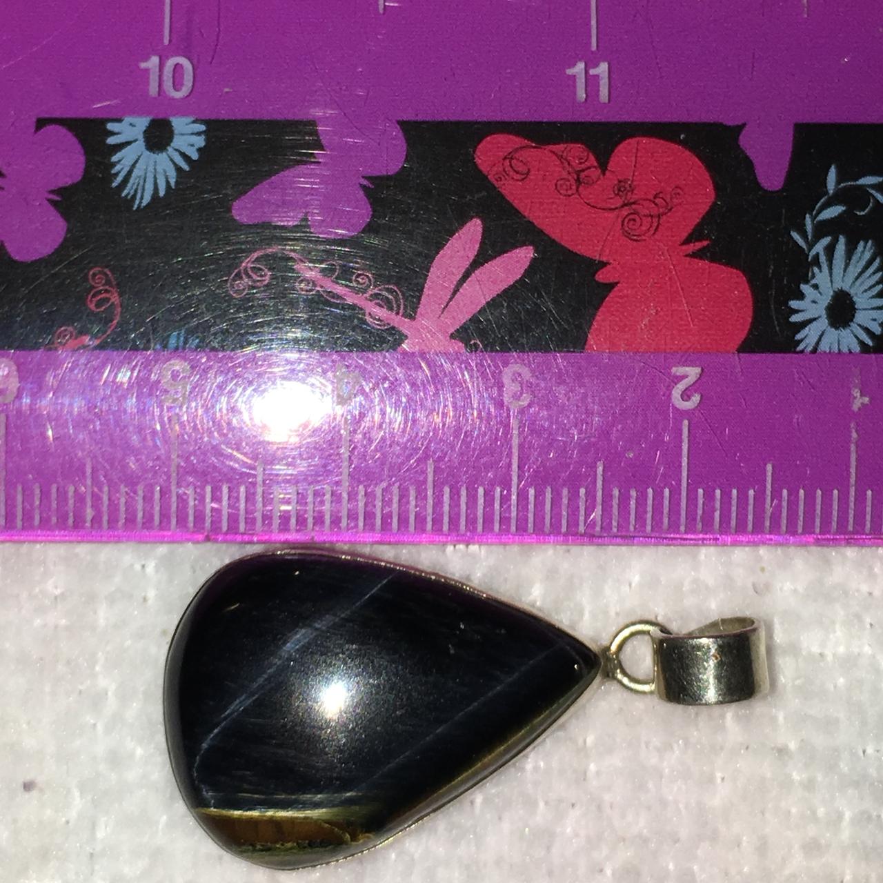 Tigerseye Teardrop Pendant, in Silver