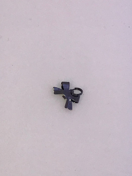 Tiny Black Bowtie Charms