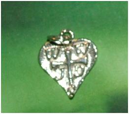 Sterling Silver What Would Jesus Do Heart And Cross Pendant