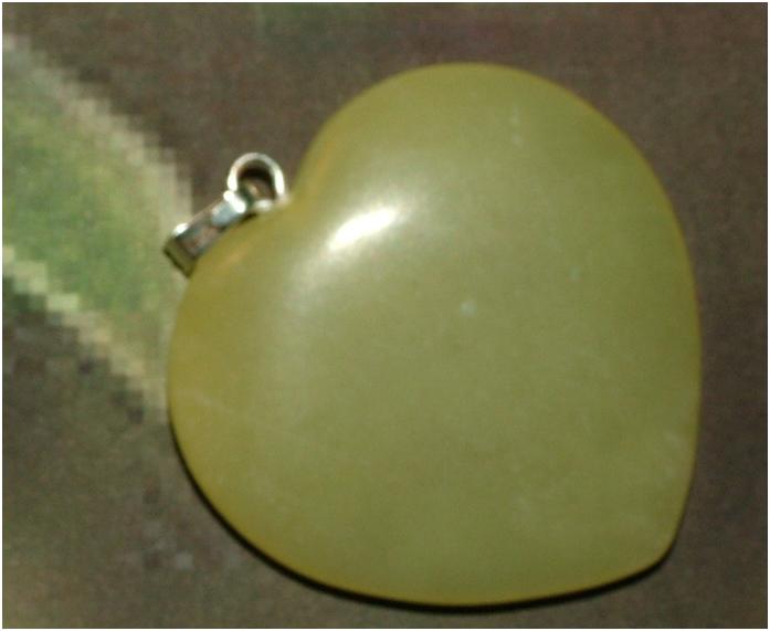 Yellow New Jade Heart Pendant