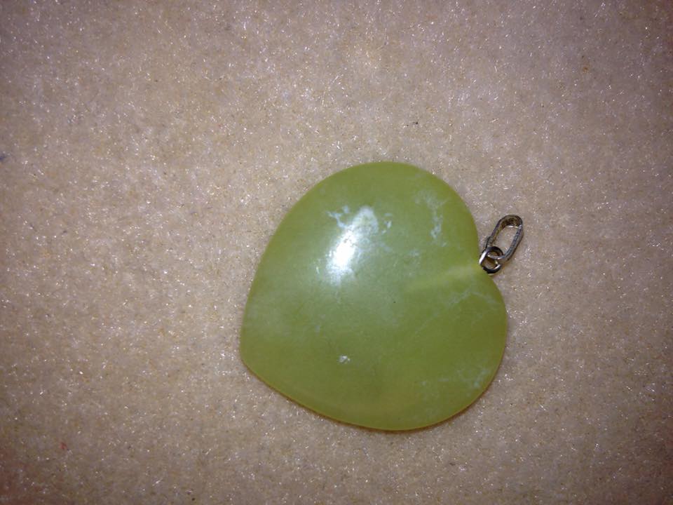 Yellow New Jade Heart Pendant