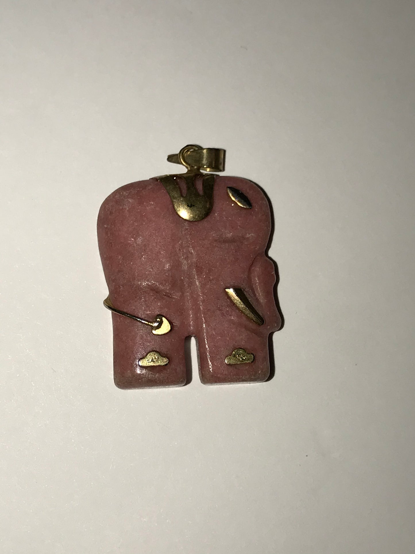 Rhodonite Elephant Pendant