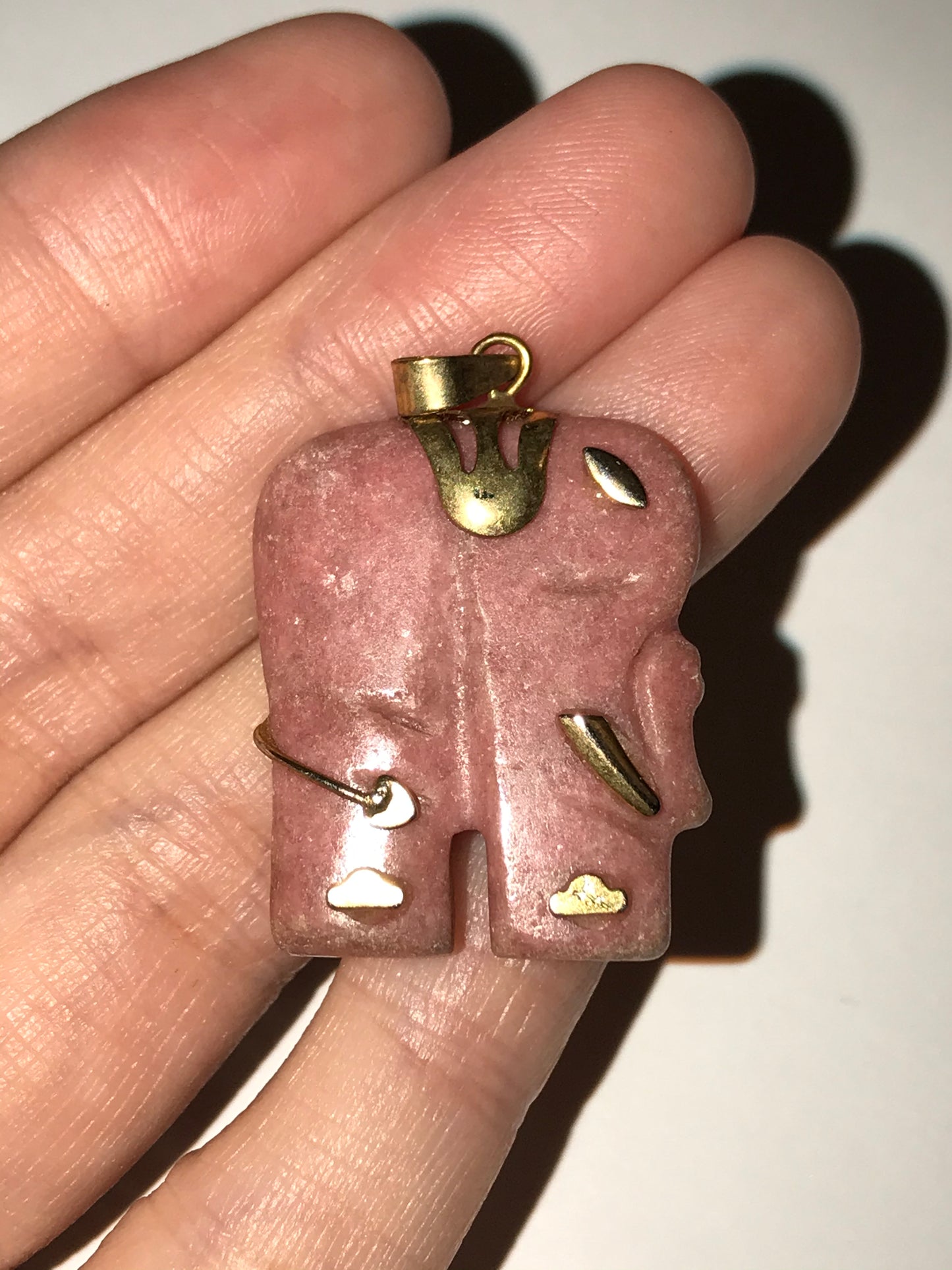 Rhodonite Elephant Pendant