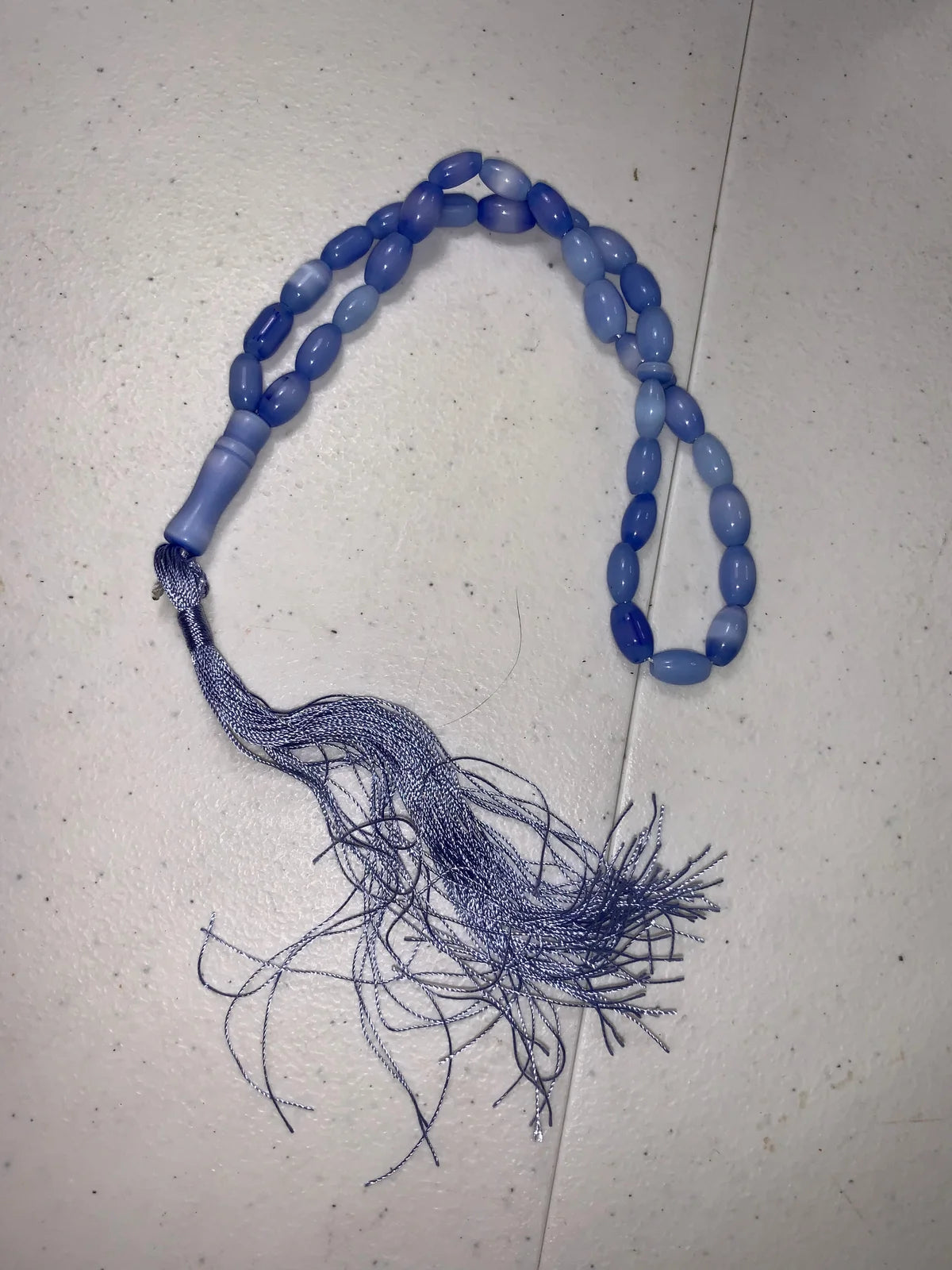 13" long Blue Catseye Prayer Beads