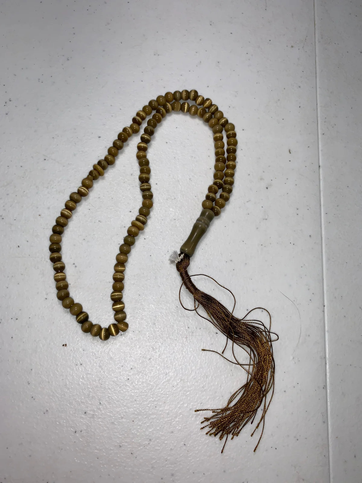 13" long Brown Catseye Prayer Beads