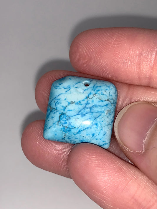 Cute Square Blue Howlite Drop Pendant